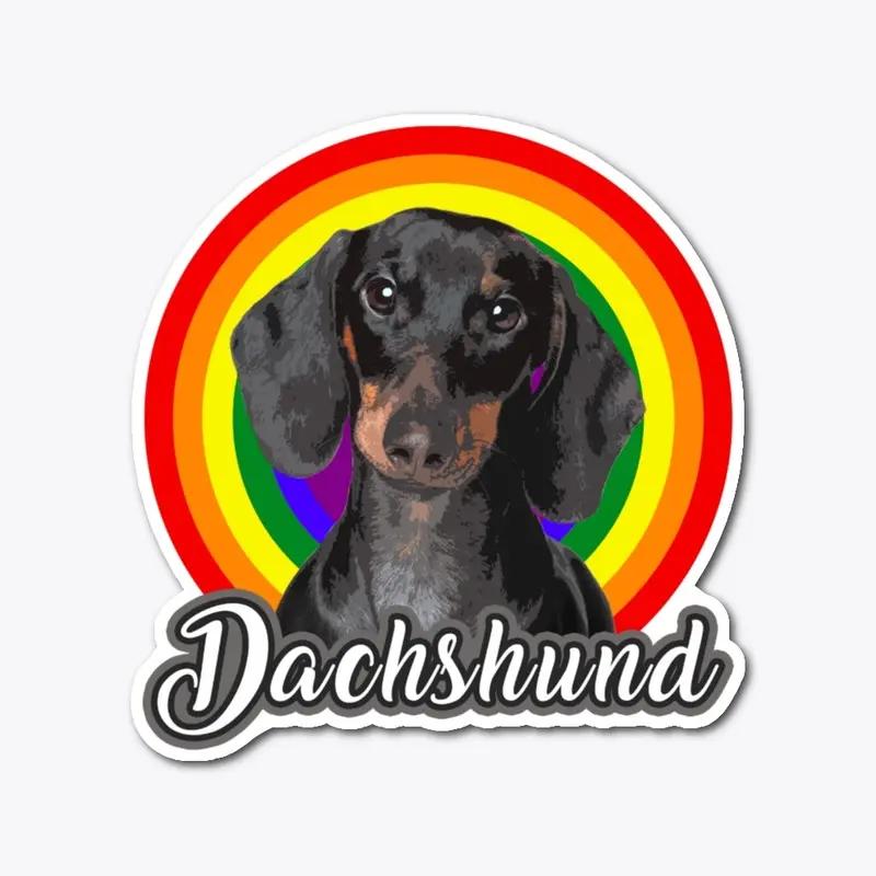 Dachshund Rainbow Sticker